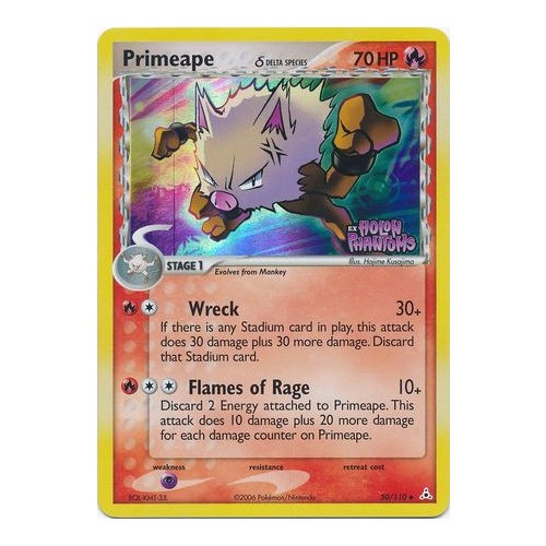 MODERATELY PLAYED Primeape (Delta Species) 50/110 EX Holon Phantoms Reverse Holo Uncommon Pokemon Card NEAR MINT TCG