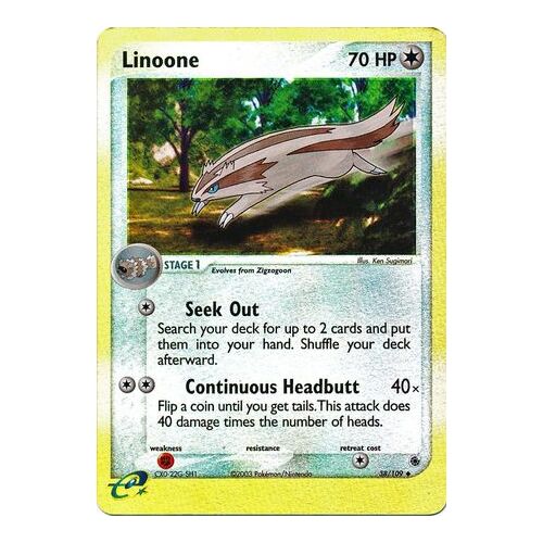 Linoone 38/109 EX Ruby and Sapphire Reverse Holo Uncommon Pokemon Card NEAR MINT TCG