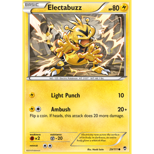 Electabuzz 29 111 Xy Furious Fists Common Pokemon Card Near Mint Tcg