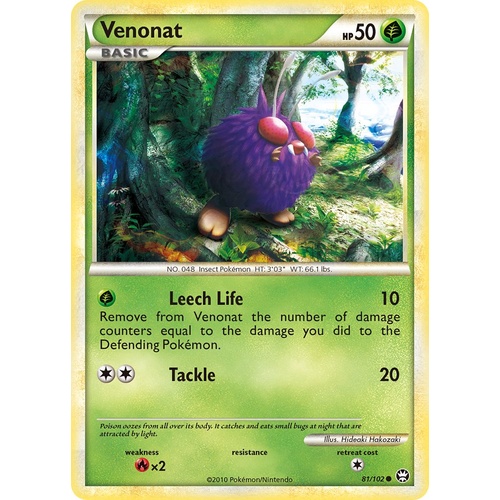 Venonat 81/102 HS Triumphant Common Pokemon Card NEAR MINT TCG