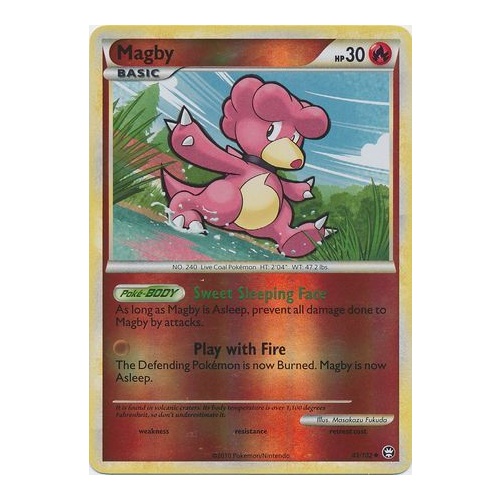 Magby 41/102 HS Triumphant Reverse Holo Uncommon Pokemon Card NEAR MINT TCG