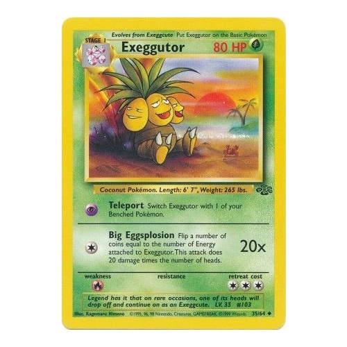 Exeggutor 35/64 Jungle Set Unlimited Uncommon Pokemon Card NEAR MINT TCG