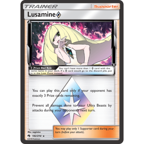 Pokemon Individual Cards Mint Pokemon Card Lusamine Prism Star 1 214 Rare Holo Lost Thunder Collectables Brightway Edu Mv