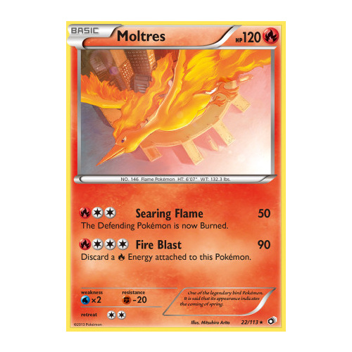 Moltres 22/113 BW Legendary Treasures Holo Rare Pokemon Card NEAR MINT TCG