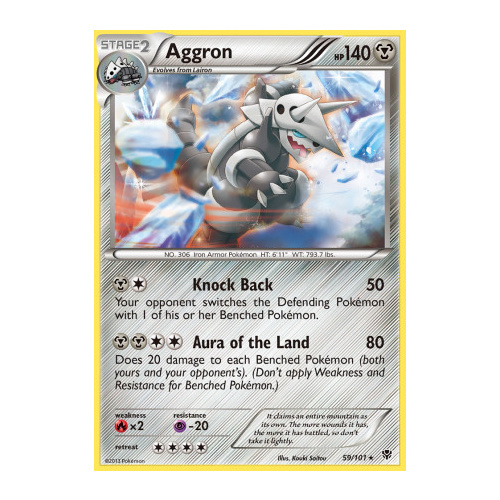 Aggron 59/101 BW Plasma Blast Rare Pokemon Card NEAR MINT TCG