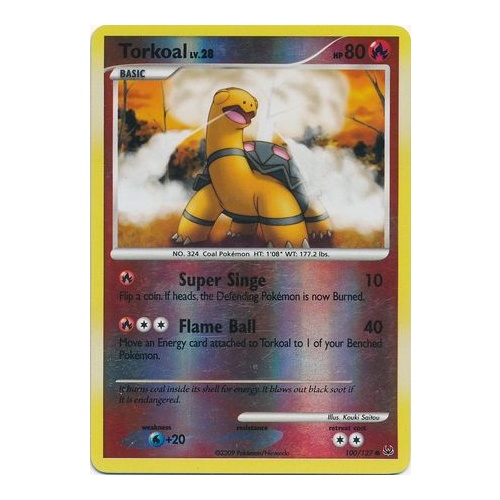 Torkoal 100/127 Platinum Base Set Reverse Holo Common Pokemon Card NEAR MINT TCG