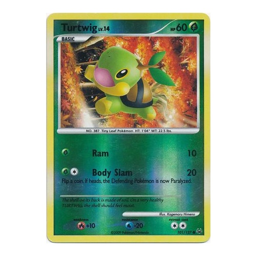 Turtwig 101/127 Platinum Base Set Reverse Holo Common Pokemon Card NEAR MINT TCG