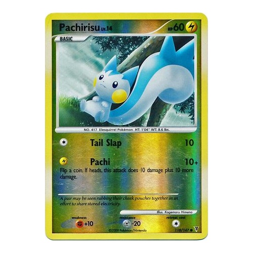 Pachirisu 118/147 Platinum Supreme Victors Reverse Holo Common Pokemon Card NEAR MINT TCG