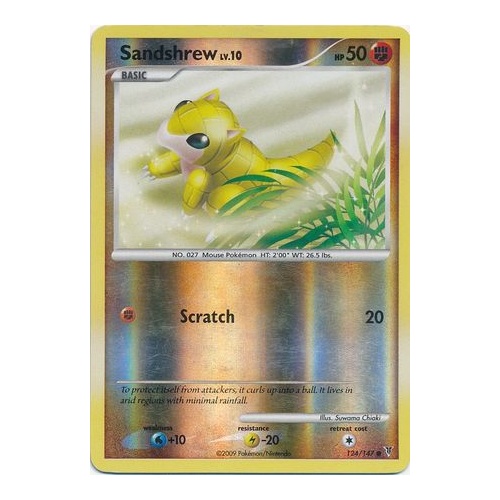 Sandshrew 124/147 Platinum Supreme Victors Reverse Holo Common Pokemon Card NEAR MINT TCG