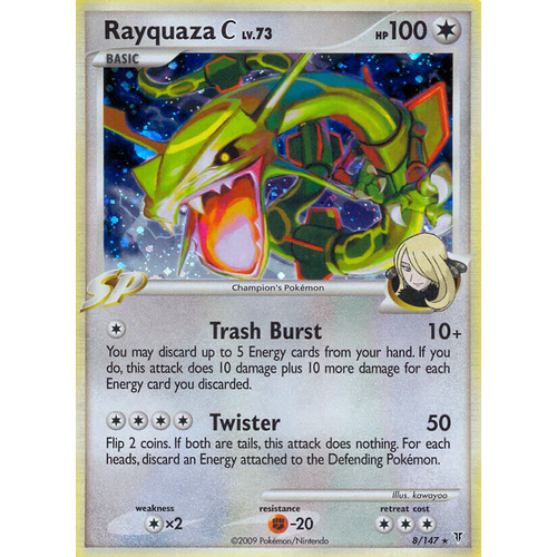 Rayquaza C 8/147 Platinum Supreme Victors Holo Rare Pokemon Card NEAR MINT TCG