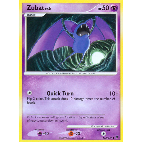 Zubat 133/147 Platinum Supreme Victors Common Pokemon Card NEAR MINT TCG