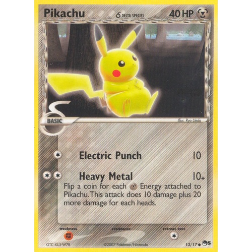 LIGHTLY PLAYED Pikachu (Delta Species) 13/17 POP Series 5 Common Pokemon Card NEAR MINT TCG