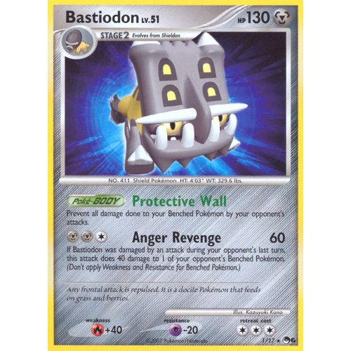 LIGHTLY PLAYED Bastiodon 1/17 POP Series 6 Rare Pokemon Card NEAR MINT TCG