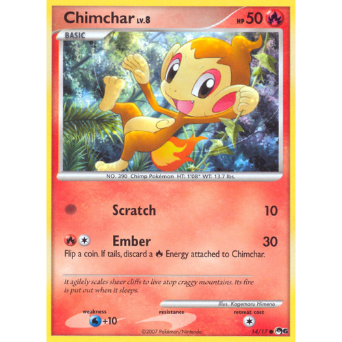 Chimchar 14/17 POP Series 6 Holo Pokemon Card NEAR MINT TCG