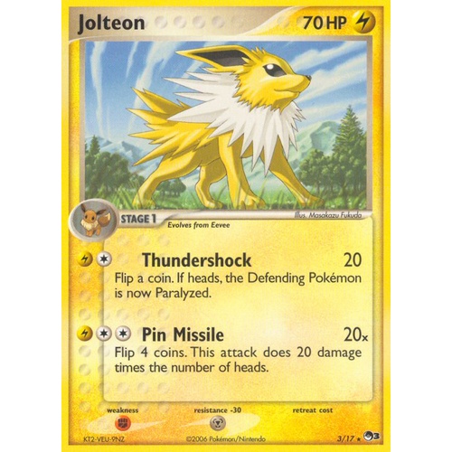 Jolteon 3/17 POP Series 3 Rare Pokemon Card NEAR MINT TCG