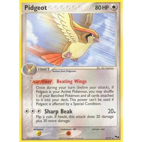 LIGHTLY PLAYED Pidgeot 2/17 POP Series 2 Holo Rare Pokemon Card NEAR MINT TCG