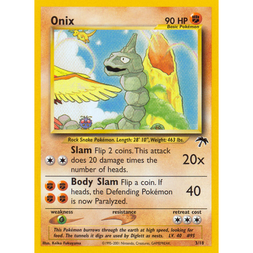 Onix 3 18 Southern Island Collection Promo Pokemon Card Near Mint Tcg