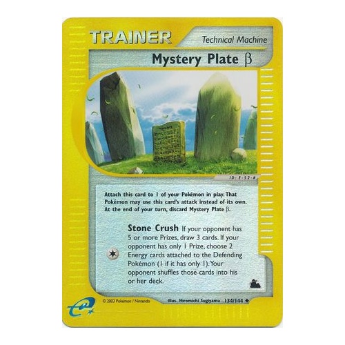 Mystery Plate Beta 134 144 E Series Skyridge Reverse Holo Trainer Pokemon Card Near Mint Tcg