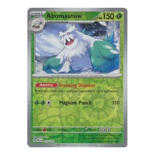 Abomasnow 011/167 SV Paldea Evolved Reverse Holo Rare Pokemon Card NEAR MINT TCG