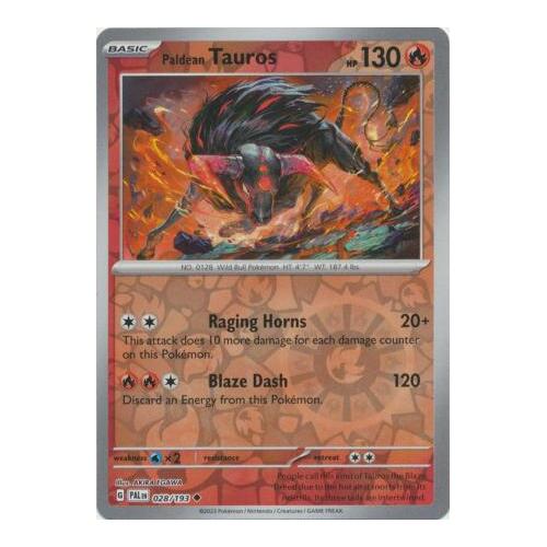 Paldean Tauros 028/167 SV Paldea Evolved Reverse Holo Uncommon Pokemon Card NEAR MINT TCG