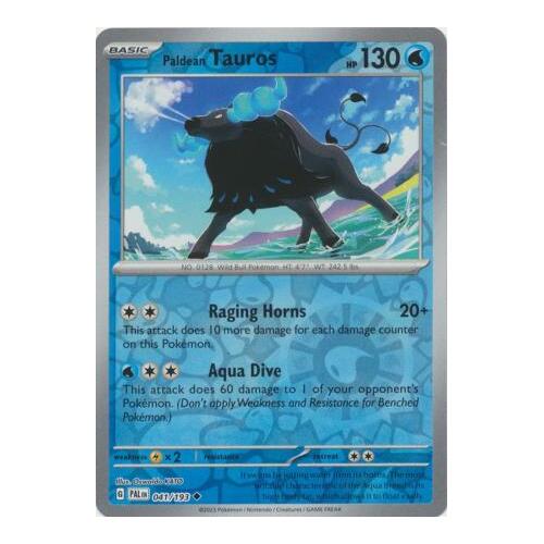 Paldean Tauros 041/167 SV Paldea Evolved Reverse Holo Uncommon Pokemon Card NEAR MINT TCG