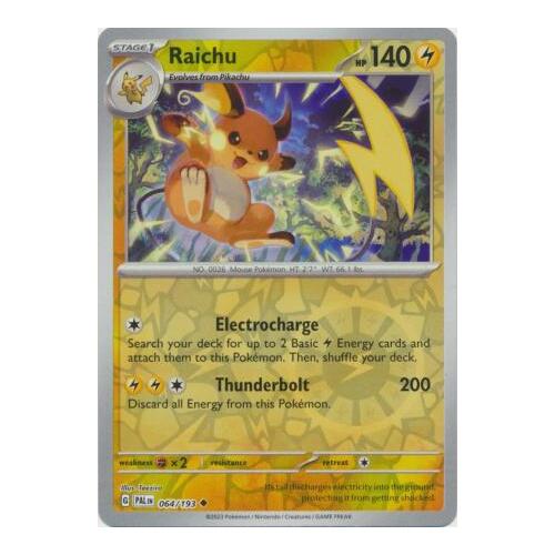 Raichu 064/167 SV Paldea Evolved Reverse Holo Uncommon Pokemon Card NEAR MINT TCG