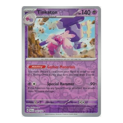 Tinkaton 105/167 SV Paldea Evolved Reverse Holo Rare Pokemon Card NEAR MINT TCG