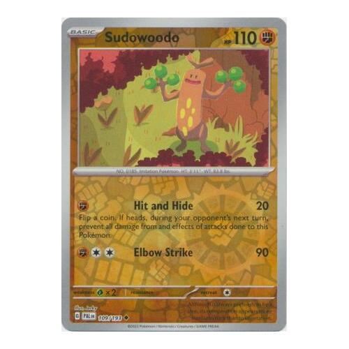 Sudowoodo 109/167 SV Paldea Evolved Reverse Holo Uncommon Pokemon Card NEAR MINT TCG