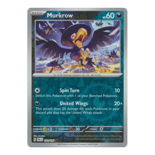 Murkrow 131/167 SV Paldea Evolved Reverse Holo Common Pokemon Card NEAR MINT TCG