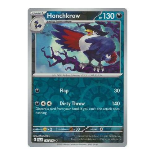 Honchkrow 132/167 SV Paldea Evolved Reverse Holo Uncommon Pokemon Card NEAR MINT TCG