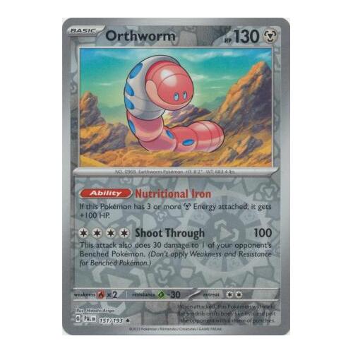 Orthworm 151/167 SV Paldea Evolved Reverse Holo Rare Pokemon Card NEAR MINT TCG