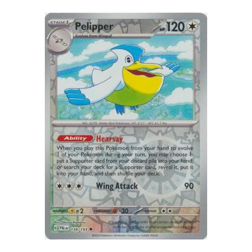 Pelipper 159/167 SV Paldea Evolved Reverse Holo Uncommon Pokemon Card NEAR MINT TCG