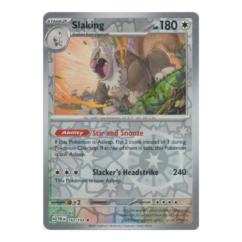 Slaking 162/167 SV Paldea Evolved Reverse Holo Rare Pokemon Card NEAR MINT TCG