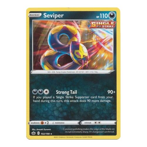 Seviper 102/198 SWSH Chilling Reign Rare Pokemon Card NEAR MINT TCG