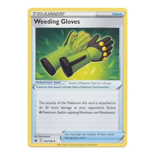 Weeding Gloves 155/198 SWSH Chilling Reign Uncommon Trainer Pokemon Card NEAR MINT TCG