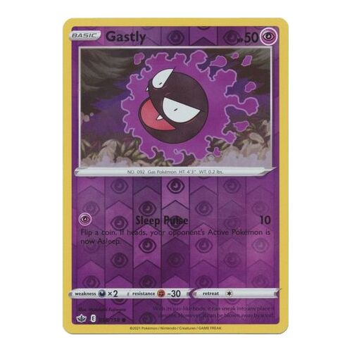 Gastly 55/198 SWSH Chilling Reign Reverse Holo Common Pokemon Card NEAR MINT TCG