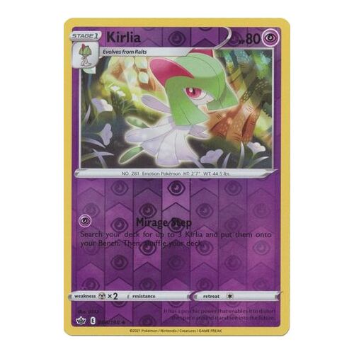 Kirlia 60/198 SWSH Chilling Reign Reverse Holo Uncommon Pokemon Card NEAR MINT TCG