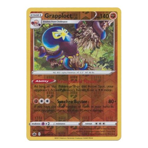 Grapploct 92/198 SWSH Chilling Reign Reverse Holo Rare Pokemon Card NEAR MINT TCG