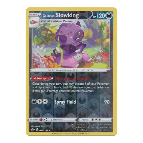 Galarian Slowking 98/198 SWSH Chilling Reign Reverse Holo Rare Pokemon Card NEAR MINT TCG