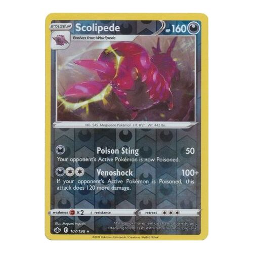 Scolipede 107/198 SWSH Chilling Reign Reverse Holo Rare Pokemon Card NEAR MINT TCG