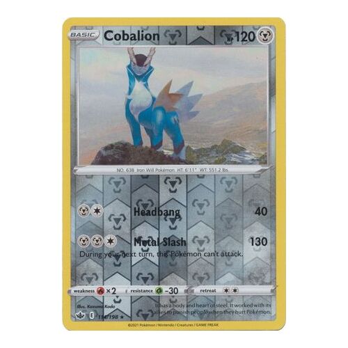 Cobalion 114/198 SWSH Chilling Reign Reverse Holo Rare Pokemon Card NEAR MINT TCG