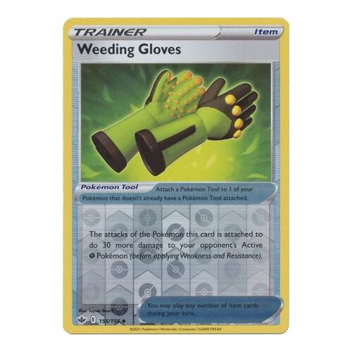 Weeding Gloves 155/198 SWSH Chilling Reign Reverse Holo Uncommon Trainer Pokemon Card NEAR MINT TCG