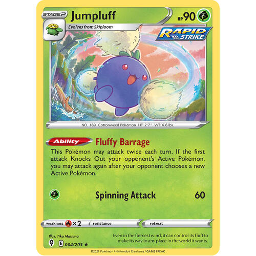 Jumpluff 4/203 SWSH Evolving Skies Holo Rare Pokemon Card NEAR MINT TCG