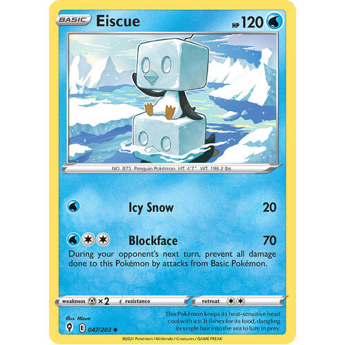 Eiscue 47/203 SWSH Evolving Skies Uncommon Pokemon Card NEAR MINT TCG