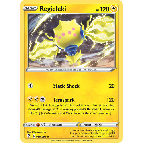 Regieleki 60/203 SWSH Evolving Skies Holo Rare Pokemon Card NEAR MINT TCG