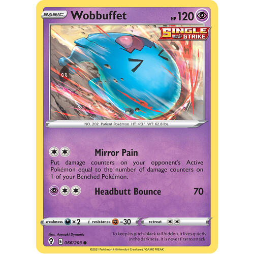 Wobbufet 66/203 SWSH Evolving Skies Common Pokemon Card NEAR MINT TCG