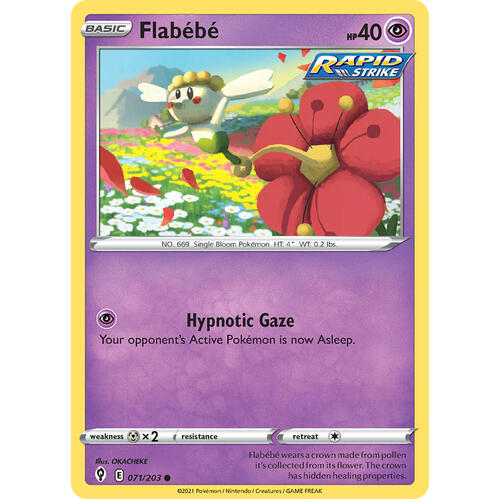 Flabebe 71/203 SWSH Evolving Skies Common Pokemon Card NEAR MINT TCG