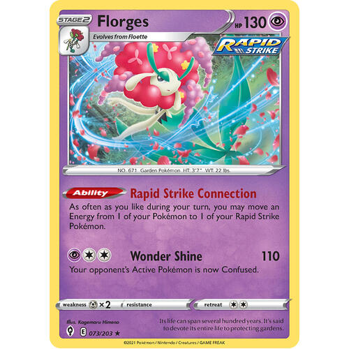 Florges 73/203 SWSH Evolving Skies Holo Rare Pokemon Card NEAR MINT TCG