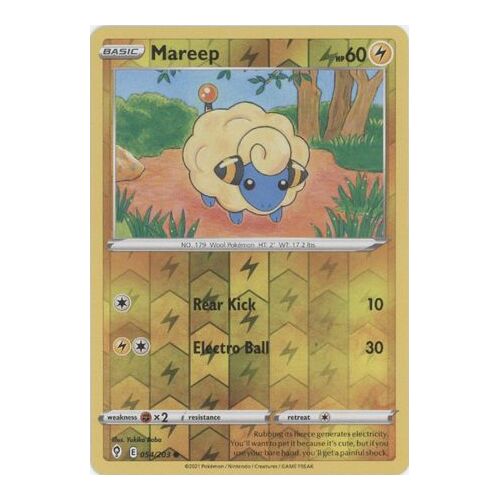 Mareep 54/203 SWSH Evolving Skies Reverse Holo Common Pokemon Card NEAR MINT TCG