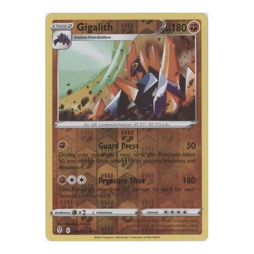 Gigalith 88/203 SWSH Evolving Skies Reverse Holo Rare Pokemon Card NEAR MINT TCG